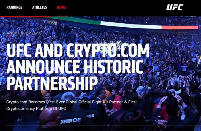 Crypto.Com signed sports sponsorship deal with UFC