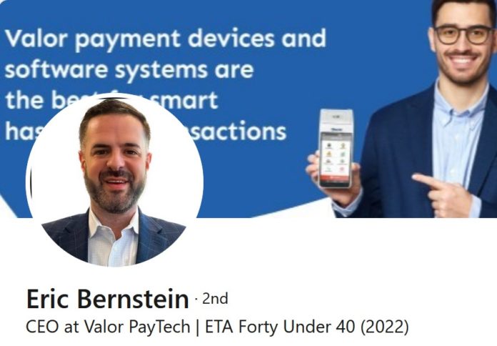 Eric Bernstein appointed CEO of Valor PayTech
