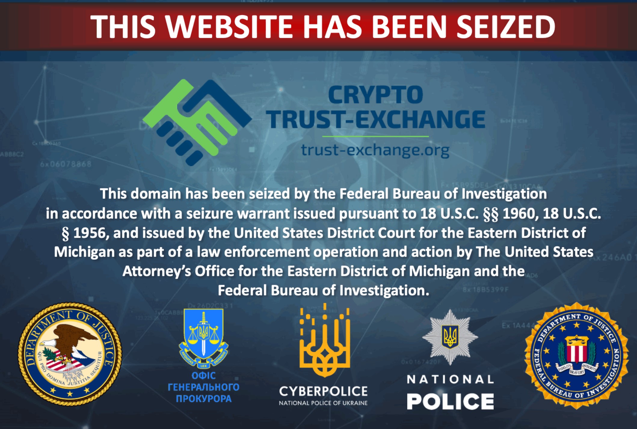 FBI And Ukraine Seize Nine Exchange Domains For Money Laundering!