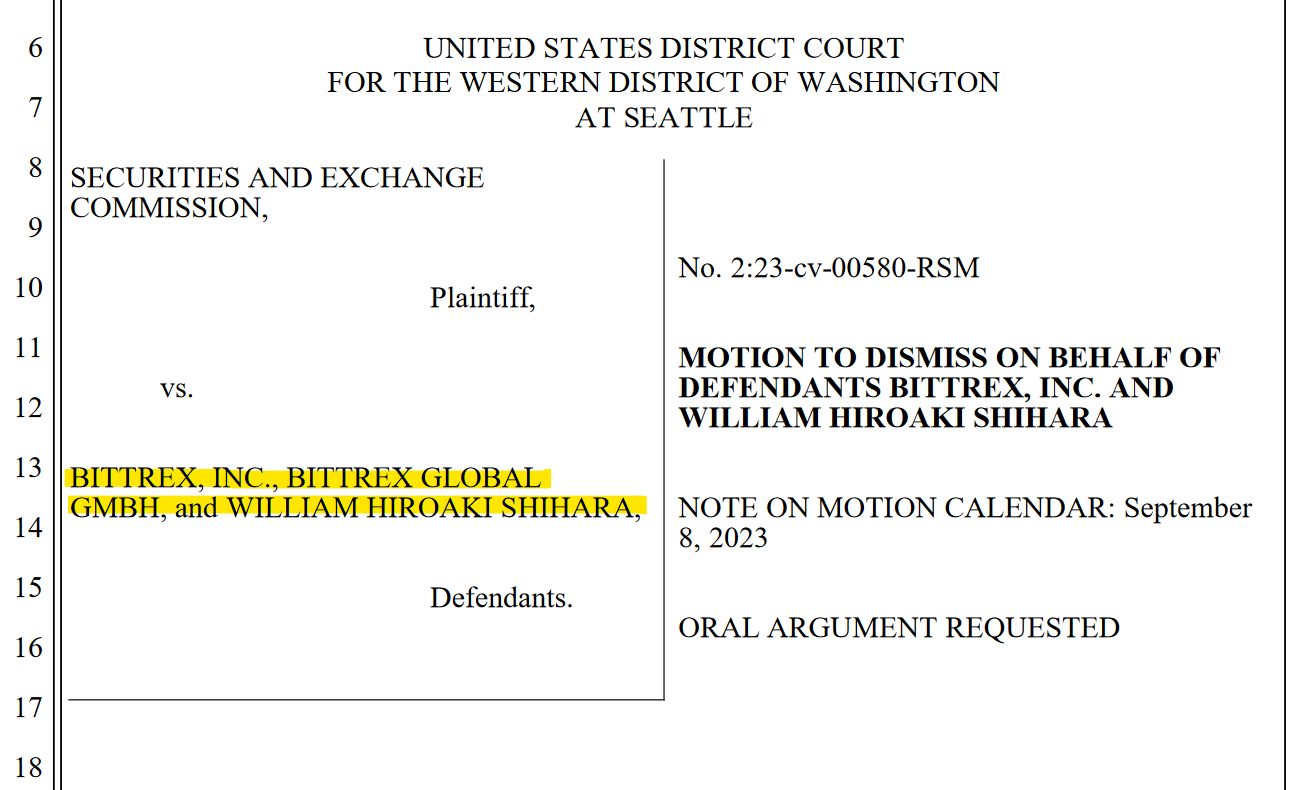 Bittrex: SEC Has No Authority Over Crypto!